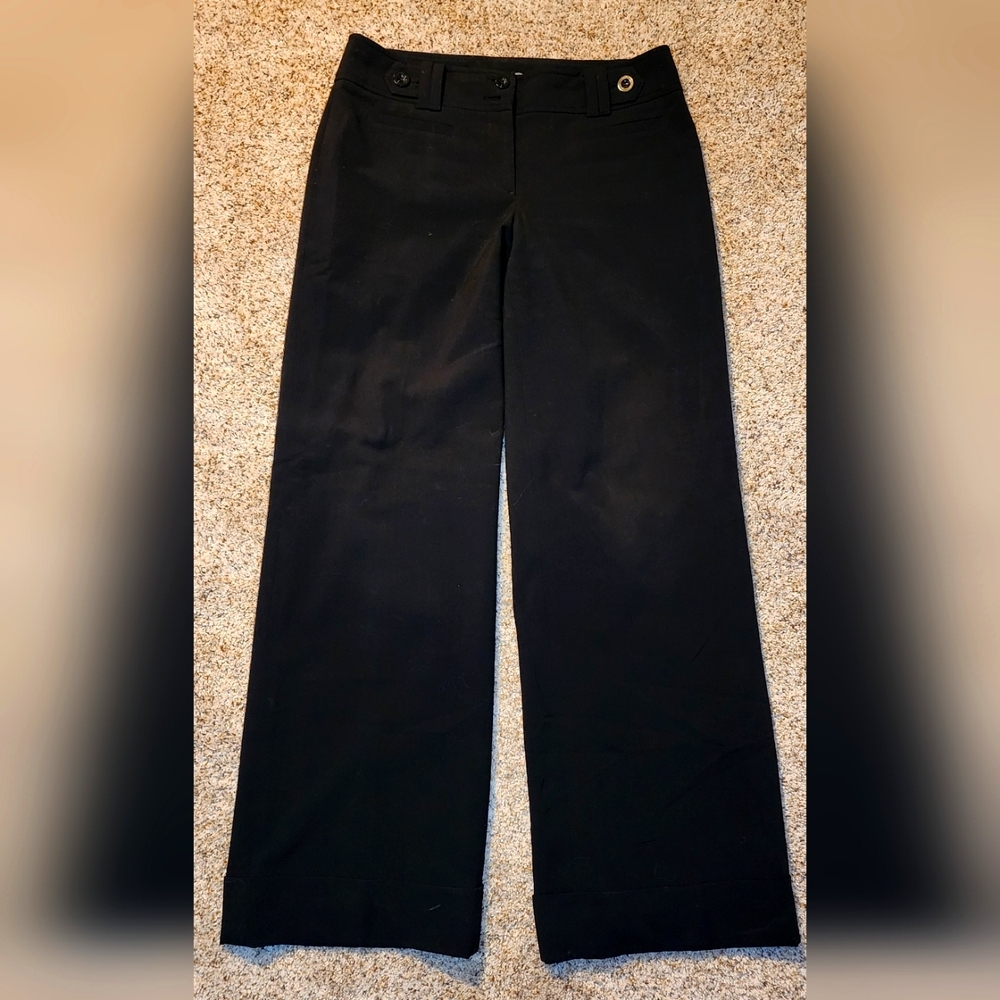 Ann Taylor signature fit lower on the waist Sz 6 Black unlined dress pants